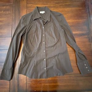 Women’s LOFT brown button down shirt